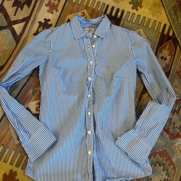 Blue and White Striped Button-Up Shirt - Picture 4 of 4